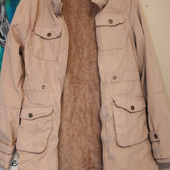 Coat #Mo medium calm pink jacket fake fur lining very warm bomber jacket style - Picture 9 of 11